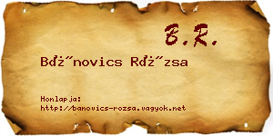 Bánovics Rózsa névjegykártya