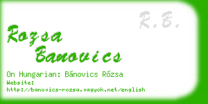 rozsa banovics business card